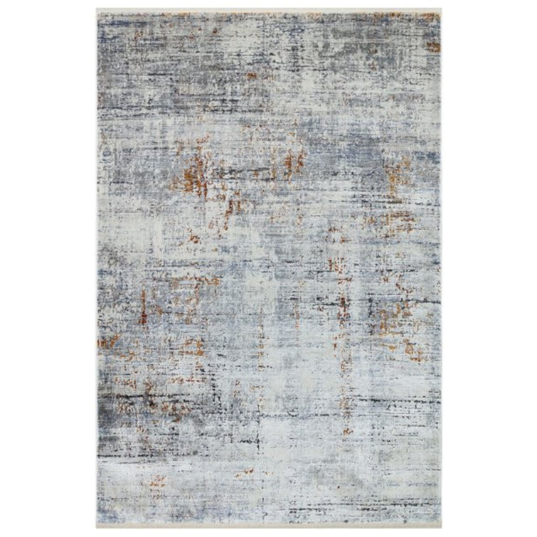 Williston Saraland Flatweave Grey/Blue Rug Wayfair.co.uk